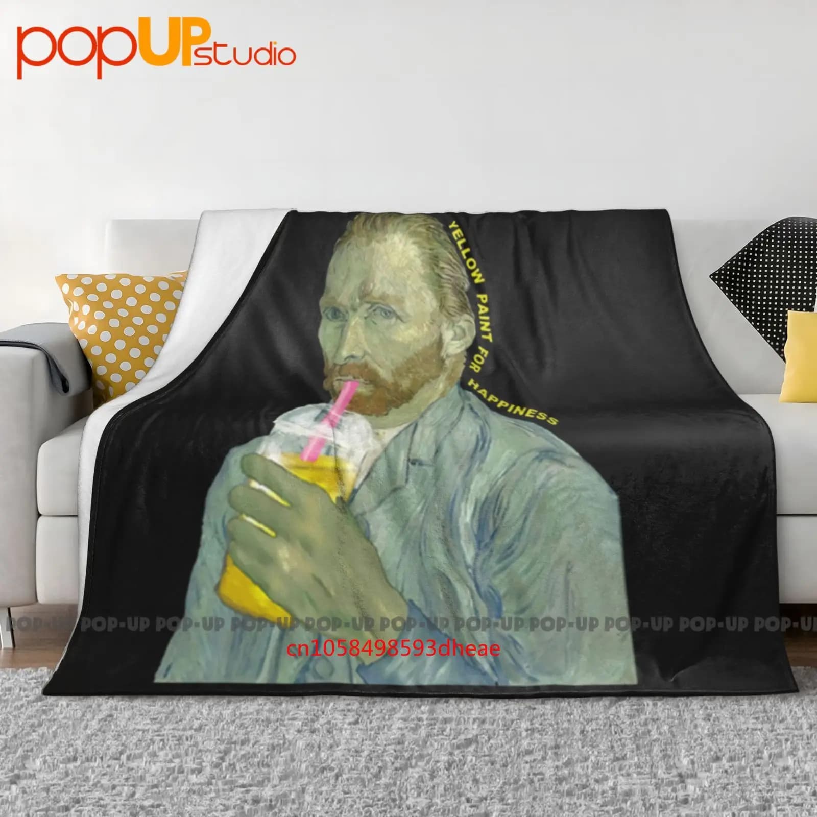 Van Gogh Drink Paint For Happiness Coperta ultra morbida Trapunta Copridivano invernale Copriletto