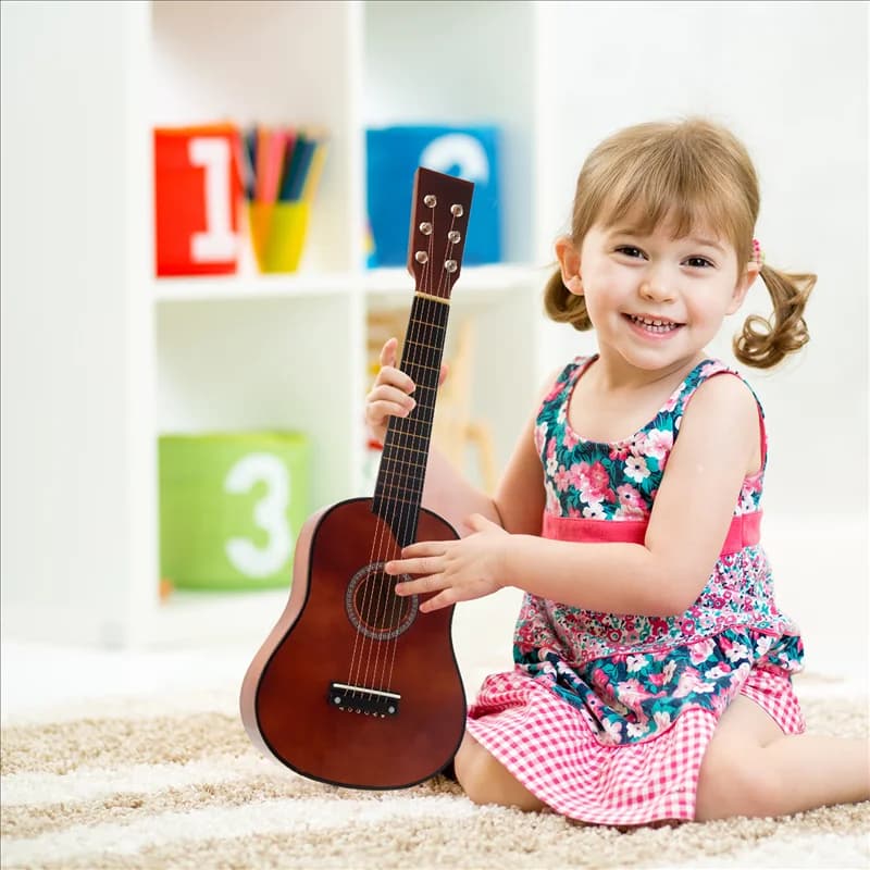 -A12R 25 pollici mini piccola chitarra basswood 6 corde chitarra acustica con corde pick per bambini principianti regalo per bambini