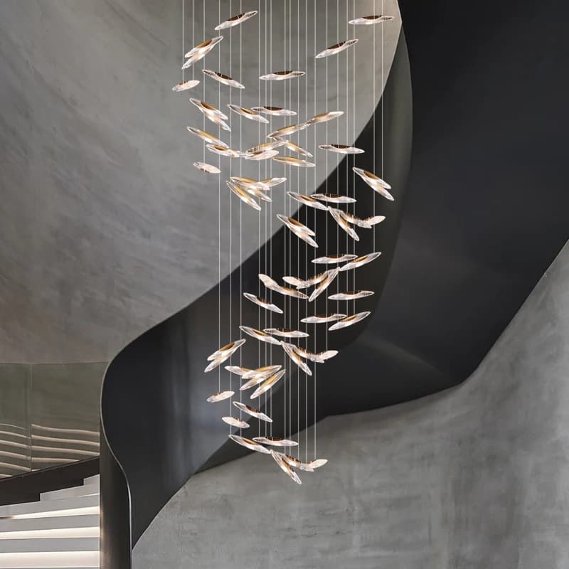 Luxury Crystal Chandelier Modern Living Room Lamp Design Villa Hotel Showroom Loft Indoor Lighting Long Staircase Chandelier