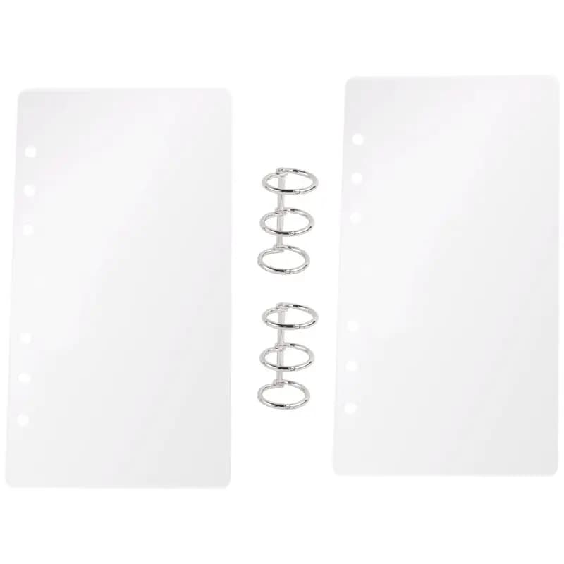 AC57-A6 Binder 6-Ring Clear Acrylic Binder Notebook Cover A6 Planner Budget Binder Loose Leaf Folders Office Supplies