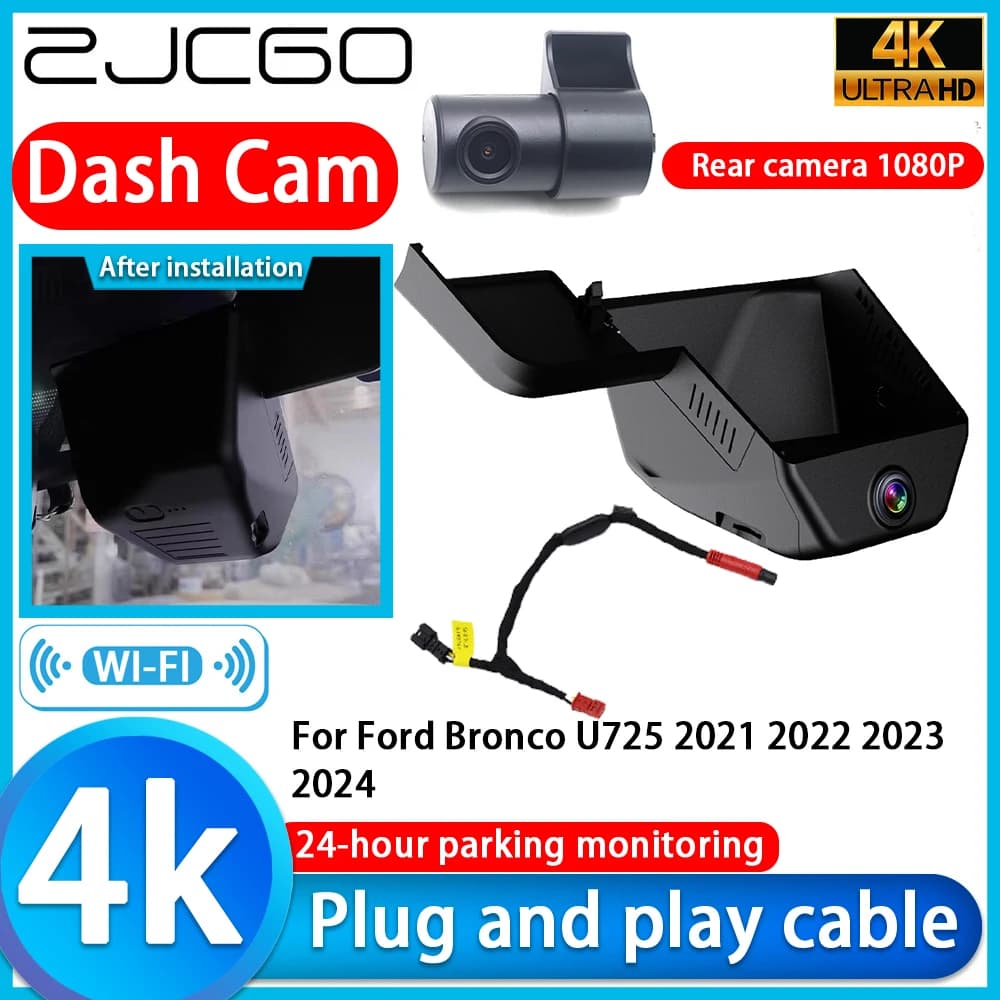 Video Recorder 4K UHD Plug and Play for Ford Bronco Raptor U725 2021 2022 2023 2024, DVR Camera for Auto