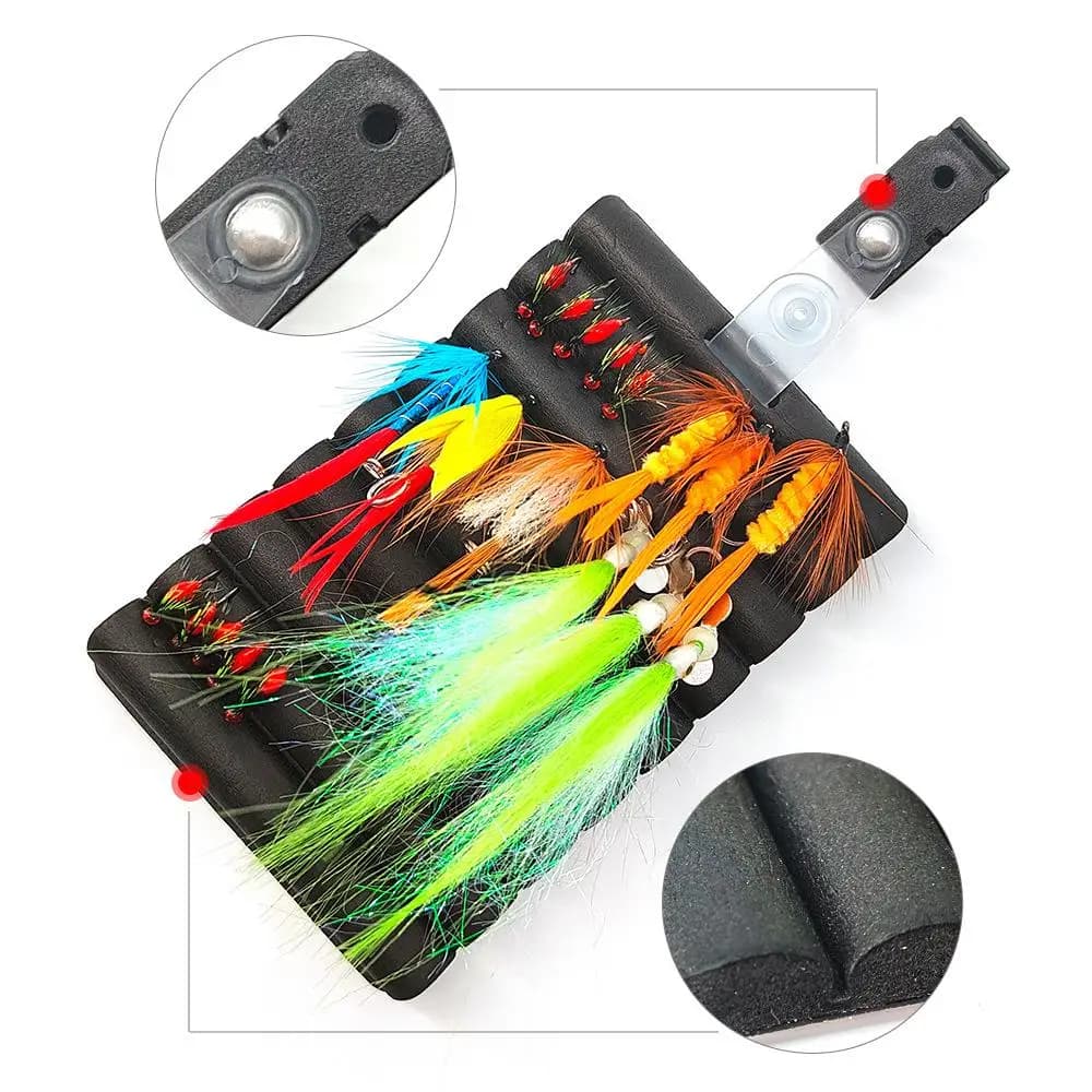 Clip per amo da pesca in schiuma ondulata EVA protettiva e ad asciugatura rapida, per accessori da pesca a mosca e organizer per scatole porta attrezzi