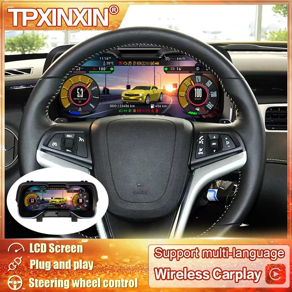 Refit Upgradation Digital LCD Cluster For Chevrolet Camaro 2010 2011 2012 2013 2014 2015 Car Dashboard Panel Carplay