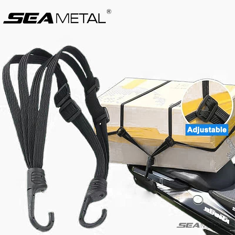 SEAMETAL Rear Seat Helmet Strip for Motorcycle Elastic Waist Helmet for Motorcycle Fixed Belt Adjustment Fixed Waist Belt 60 cm/90 cm