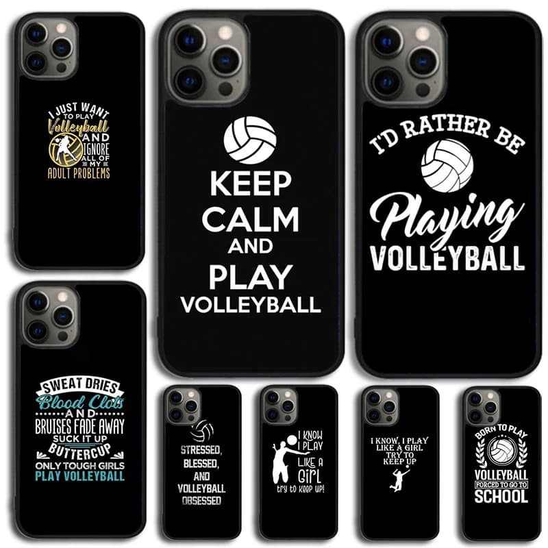 Cover per iPhone con Citazioni sul Volleyball per iPhone 17 Air 15 Pro MAX 16 Plus 14 12 11 13