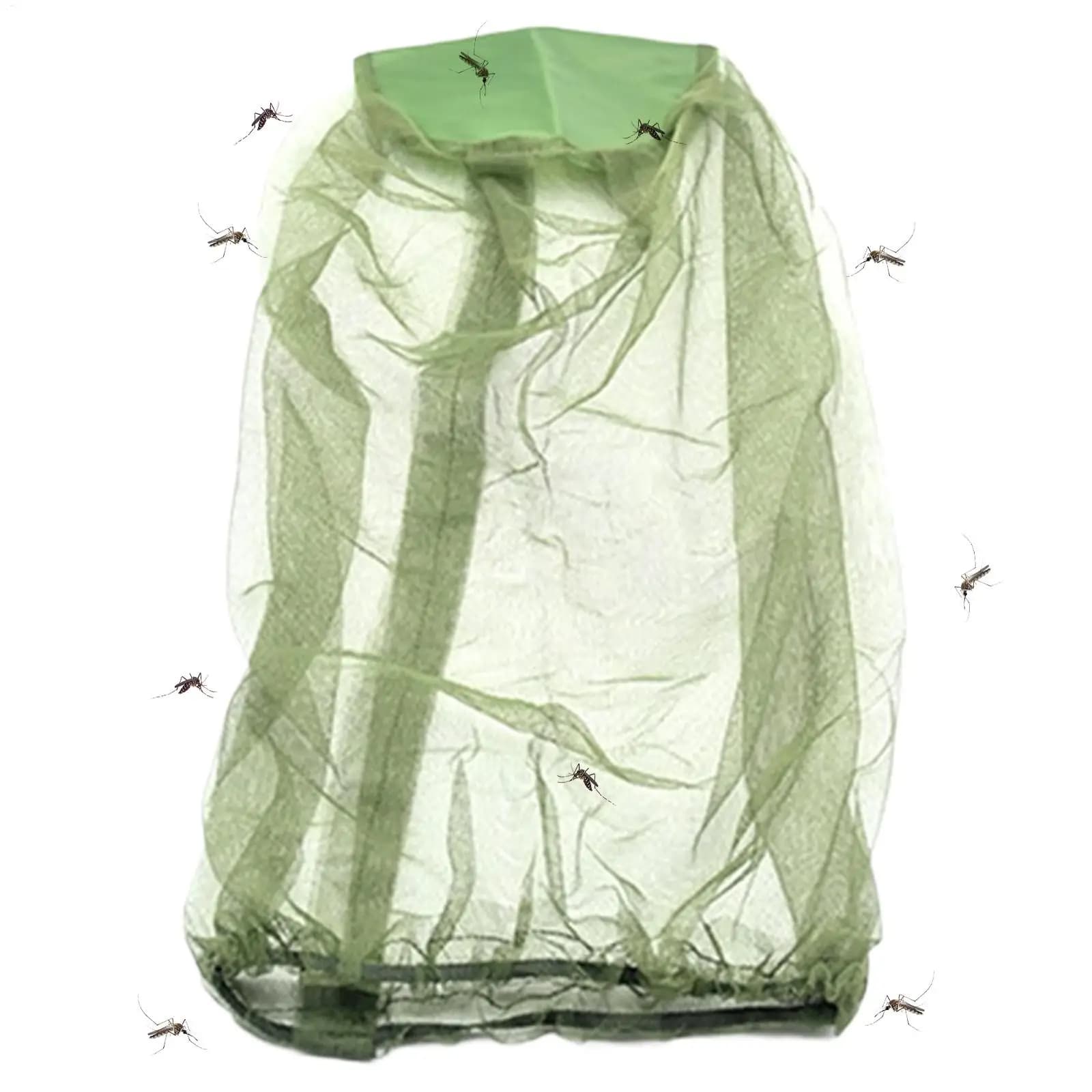Fly Nets for Head Fine Mesh Reusable Breathable with Elastic Rope Face Cover Head Net for Hiking Fishing Camping Mountain
