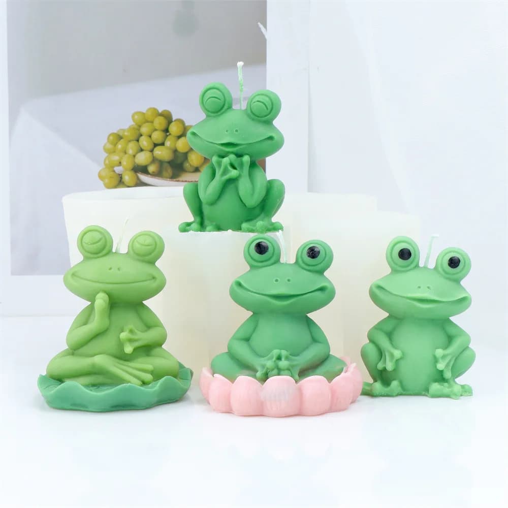 Stampo in Silicone Creativo a Forma di Rana del Loto per Candele, Gesso e Resina - Strumento per Creare Artigianato Fai da Te, Candele, Tea Pet e Bambole