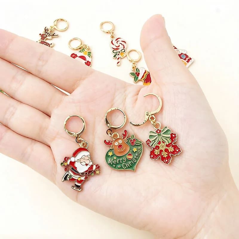 10Pcs Christmas Stitch Markers Set Knitting Crochet Marking Clips DIY Yarn Craft Tools for Crochet Hooks Knitting Needles