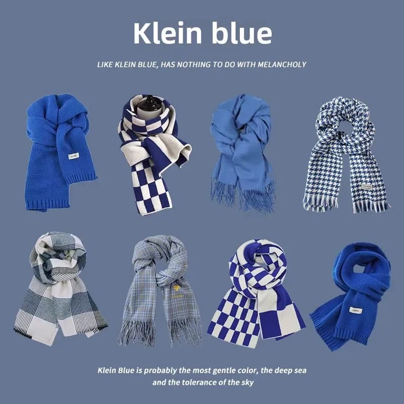 Klein Blue New Atmosphere Sciarpa Scialle invernale da donna Spessa calda alla moda Sciarpa tutto-fiammifero Sciarpa di cashmere da uomo Sciarpe morbide e calde