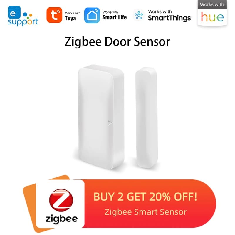 Sensore porta Zigbee2MQTT, sensore finestra casa intelligente Funziona con assistente domestico, sensore allarme porta finestra eWelink Gateway Zigbee3.0