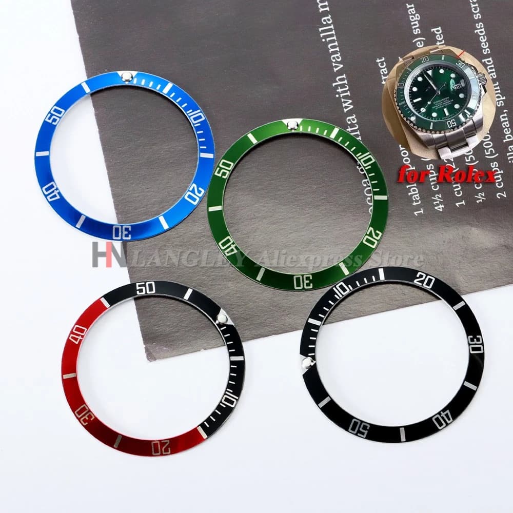 37mmx31mm Plate Luminous Ceramic Alloy Watch Bezel Insert for Rolex Submariner Water Ghost Watch Movement Watch Ring Parts