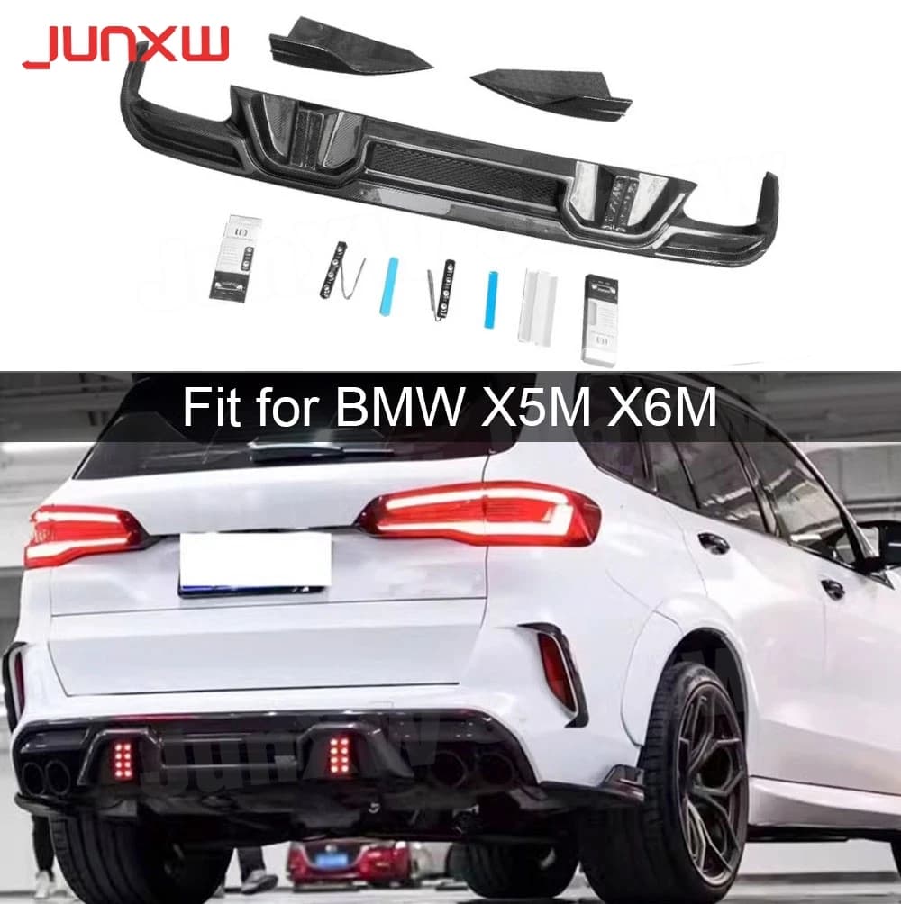 Reale In Fibra di Carbonio Paraurti Posteriore Lip Diffusore Per BMW F95 X5M F96 X6M 2020-2024 Splitter Laterali Paraurti Posteriore guardia accessori