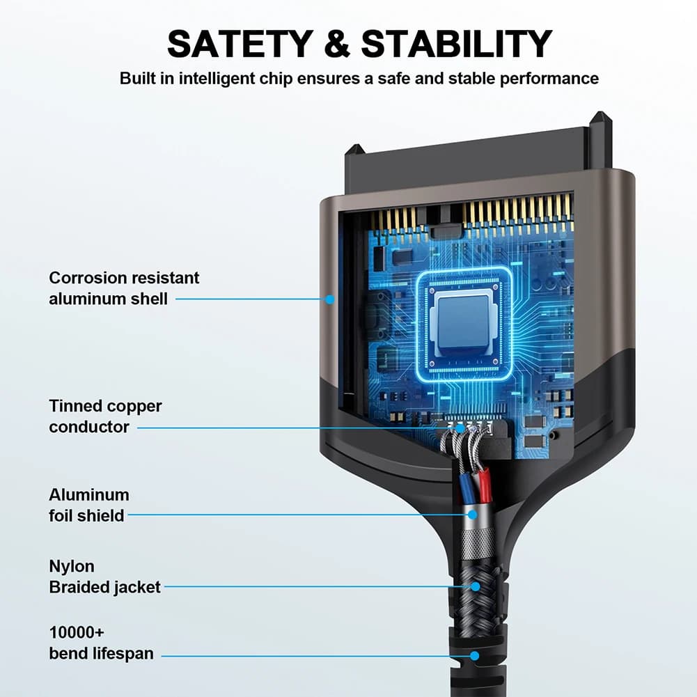 USB 3.0/Type C To SATA Hard Drive Adapter Cable Computer Connector Aluminum Shell External Converter 1 Gbps for 2.5 Inch SSD HDD