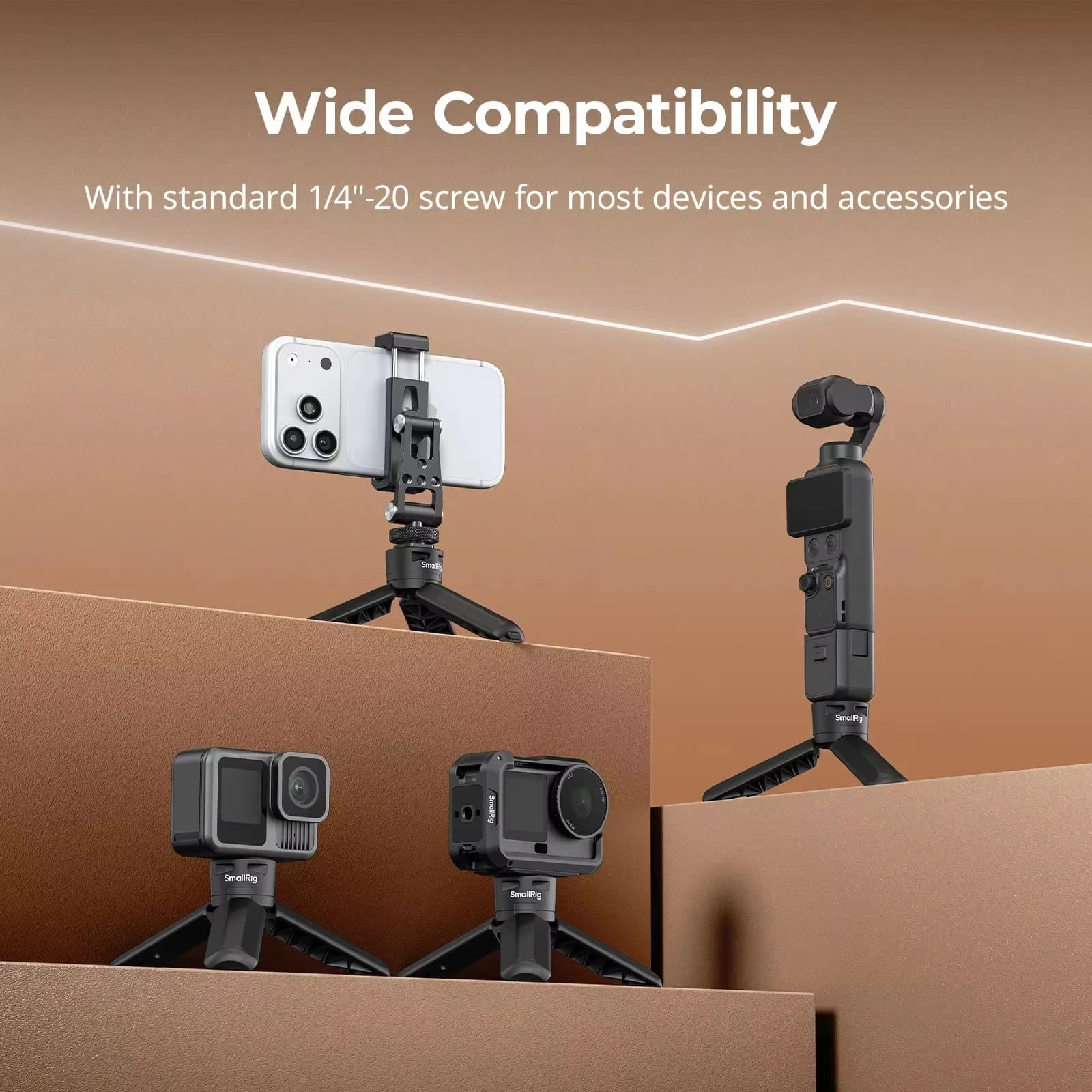 SmallRig Mini Desktop Tripod One-Click Quick Release For DJI Osmo Pocket 4P / 3 / 4 Gimbal Base Action Camera Mount Accessories