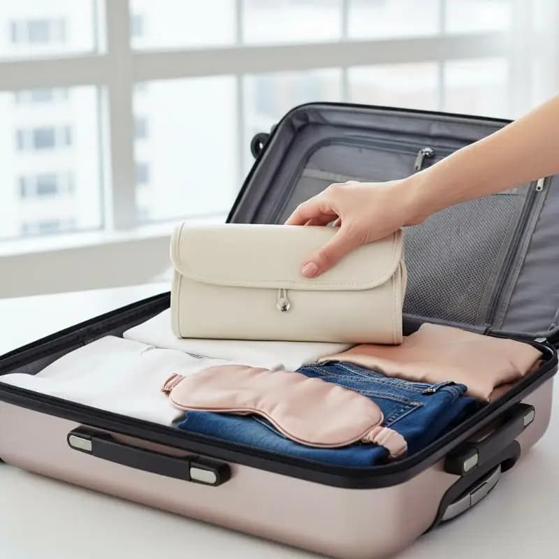 Borsa Organizer per Pennelli Cosmetici Impermeabile in Pelle PU Stile Cuscino Elegante per Donne e Ragazze, Essenziale per Viaggi e Bellezza