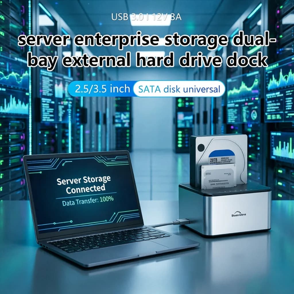 Docking Station HDD Offline Clone a 2 Bay USB 3.0 SATA, Box Esterno per Hard Disk Dual Bay per SSD/HDD da 2.5 e 3.5 Pollici