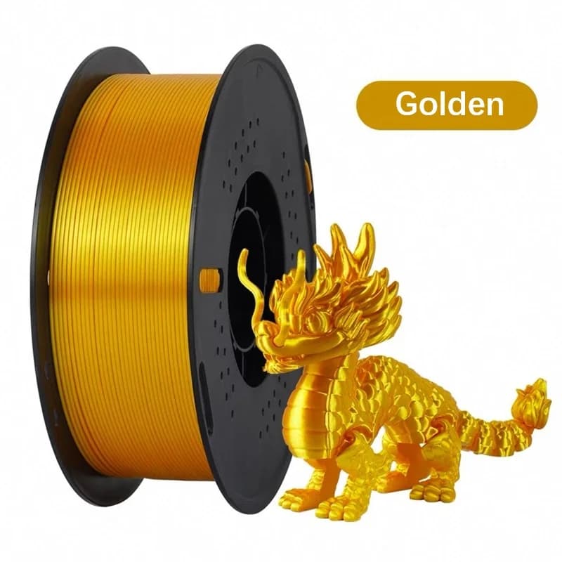 PLA 3D Gold Silk Effect 1KG 1.75mm Filament for 3D Printers, PLA Printing Material Polished Golden Silk Effect