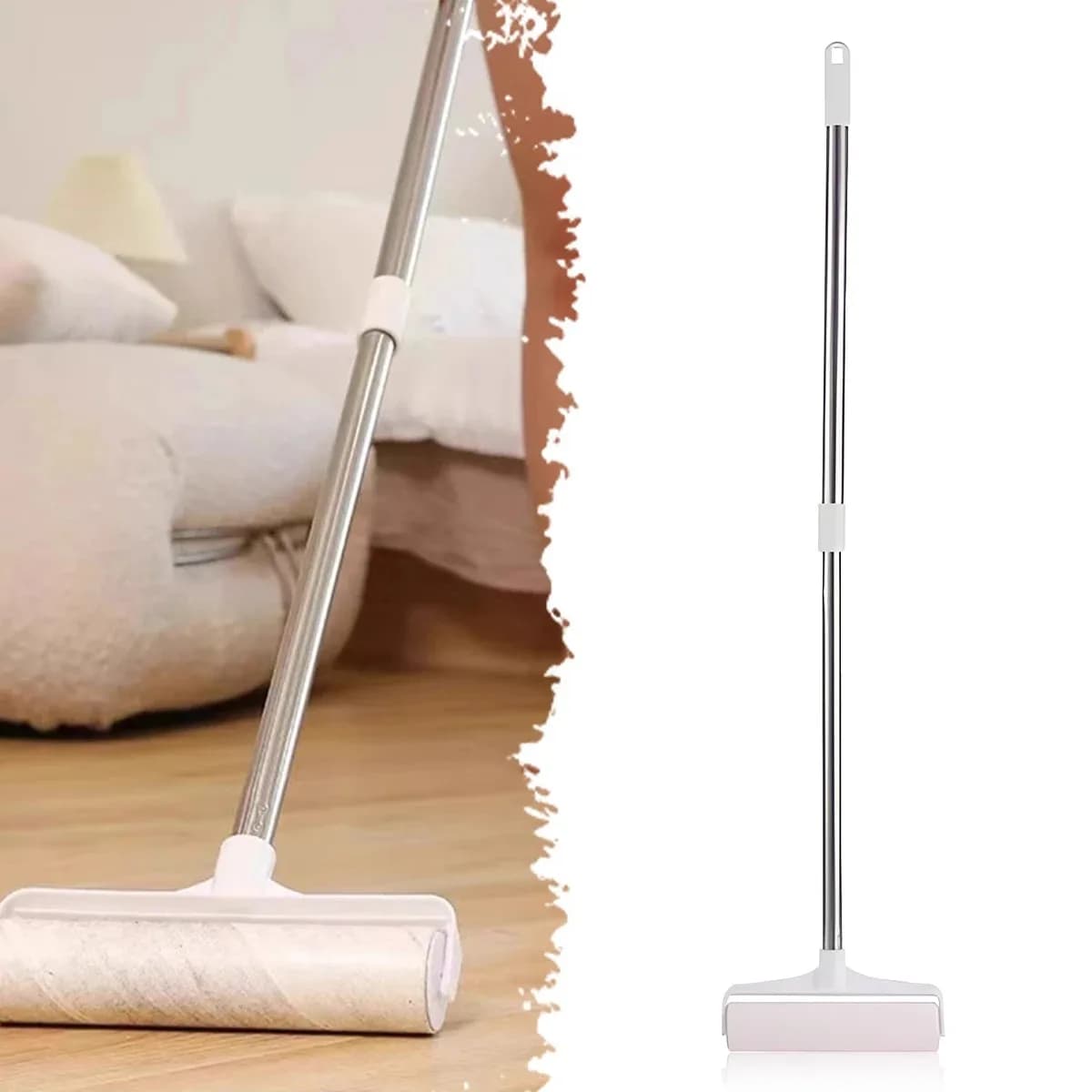 Adhesive roller, long pole, large size, extended bed, roller brush, floor dust roller, hair suction, adhesive tool
