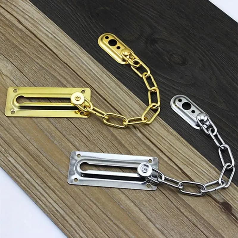 Stainless Steel Door Safety Guard Chain Security Bolt Locks Cabinet Latch DIY Home Tools Gold Silver