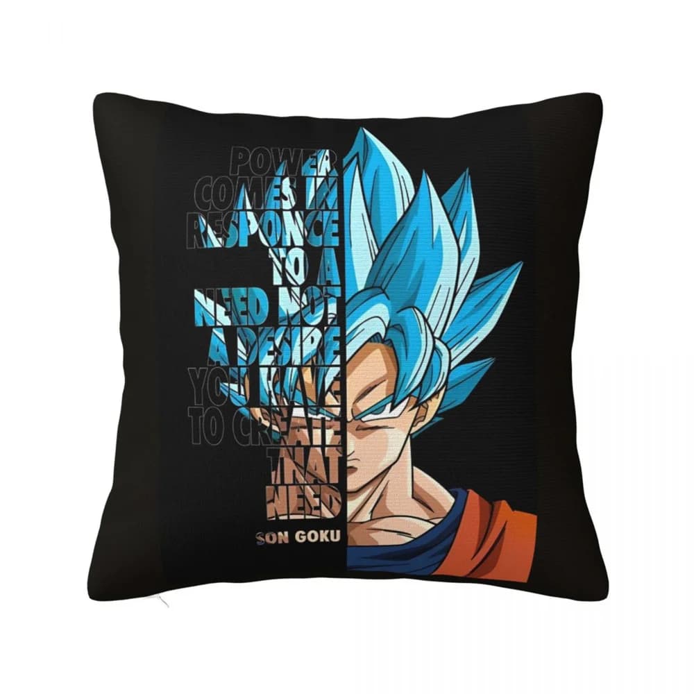 Dragon Ball Super Saiyan Goku Pillow Cover - Anime Fan Favorite Throw Pillow Case for Bedroom & Living Room Decor