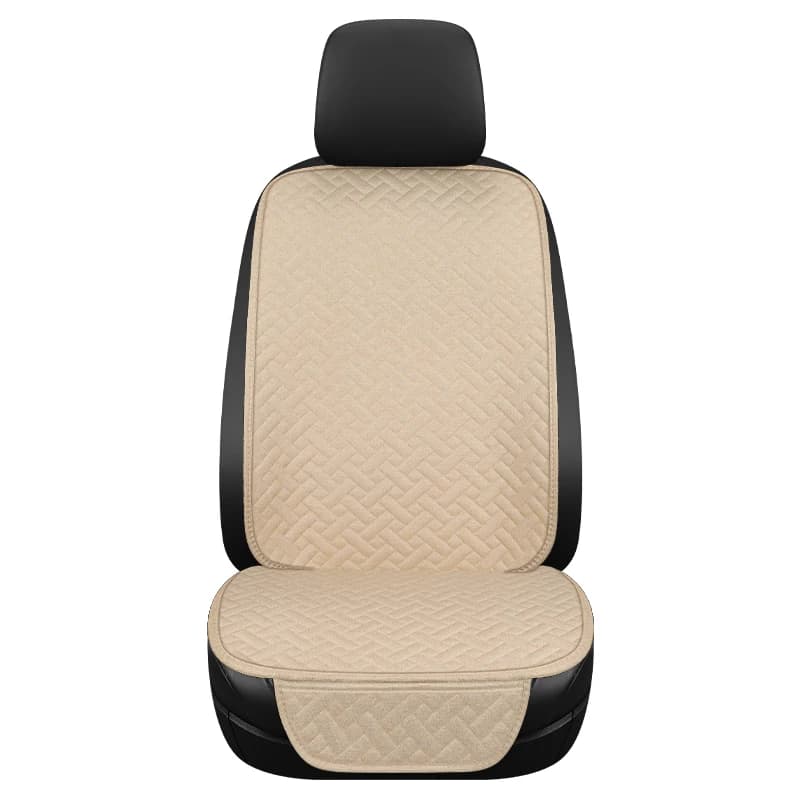 Four season universal linen woven pattern car seat cushion anti slip and wear-resistant single seat three piece set, single piec