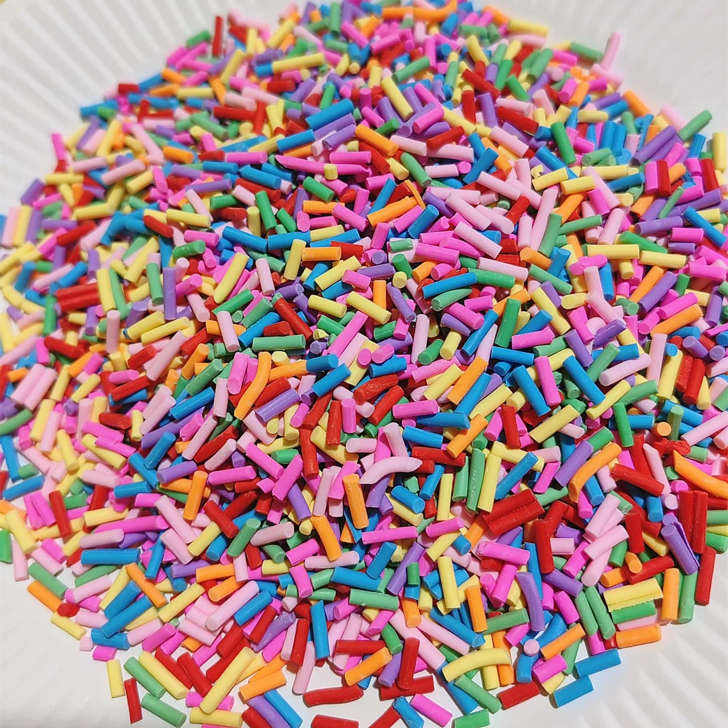 20g rosa verde lungo cilindrico polimerico caldo argilla morbida spruzza per artigianato fai da te piccoli e carini accessori in plastica