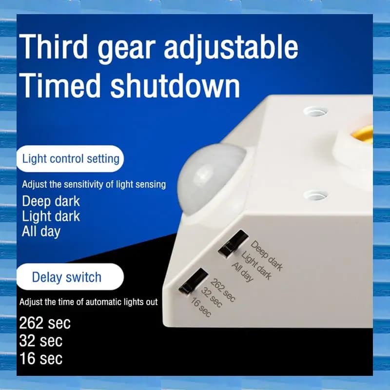 Portalampada E27 LED Portalampada con sensore a infrarossi PIR per corpo umano 220V con interruttore di regolazione Base lampada rilevatore di movimento Durevole