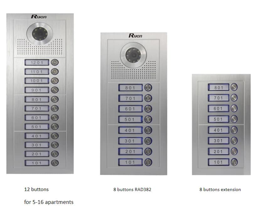Smart Doorbell Apartments Video Doorphone Support 8/12 Families Wireless Intercom Video Door Phone System