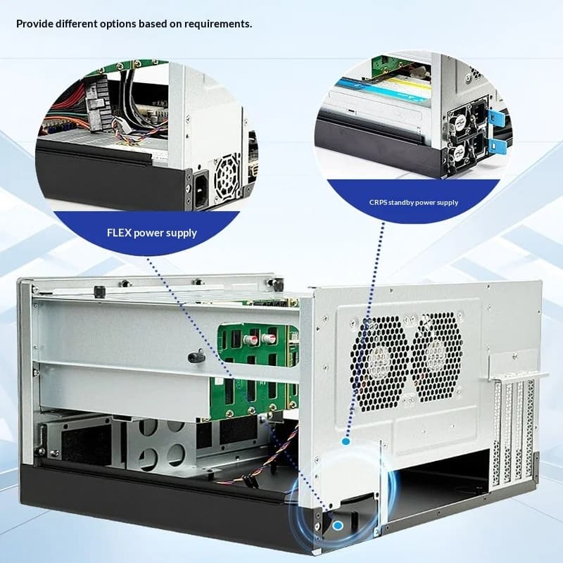 Enclosure NAS HN8 a 8 Bay Hot-Swap, SATA/SAS per HDD da 3.5/2.5, MATX/ITX, 4 PCIe e Type-C, per Storage Unraid TrueNAS