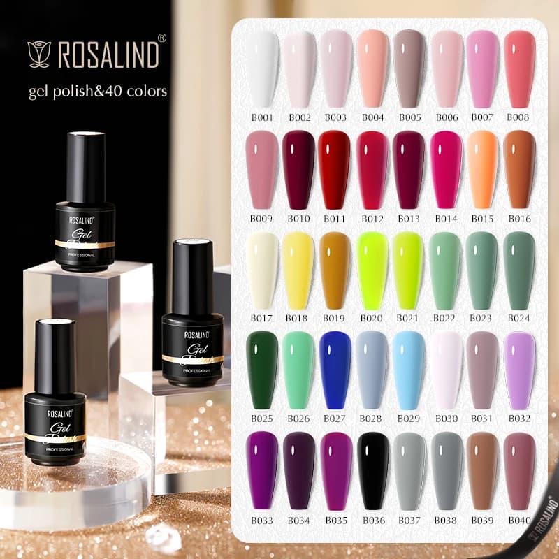 ROSALIND Smalto per unghie gel luminoso Mini smalto gel da 5 ml Colorato Necessita lampada per unghie UV Base semipermanente Vernici gel superiori
