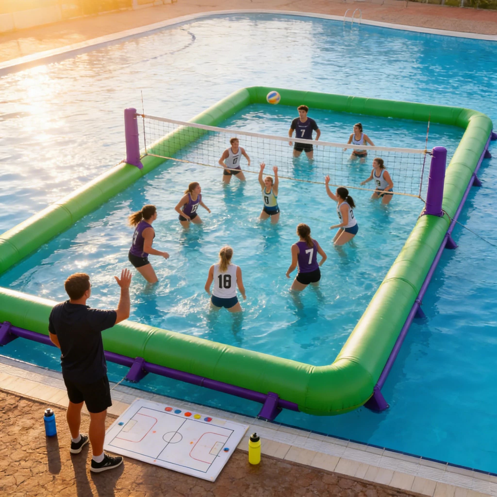 Premium Hot Selling Water Sports Games Portable Inflatable Volleyball Pool for Outdoor Pool Beach Water Park Resort