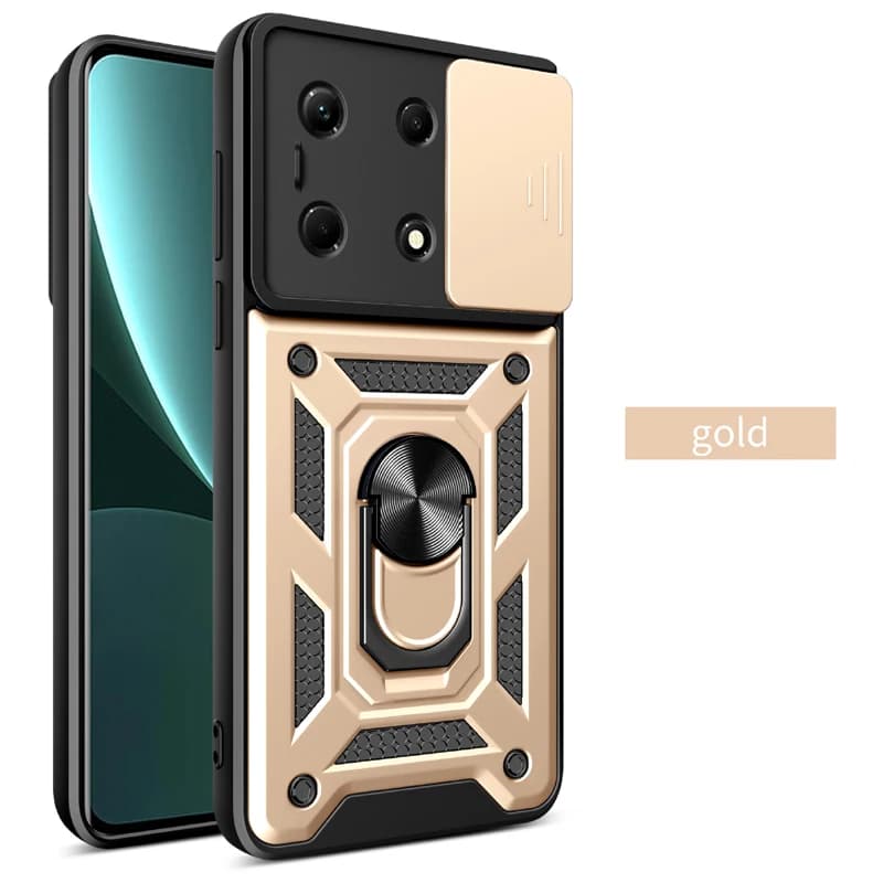 Slide Camera Lens Protection Armor Phone Case for Infinix HOT 30 30i 40i 50i 60i 50 60 Pro Plus Armor Hybrid Ring Back Cover