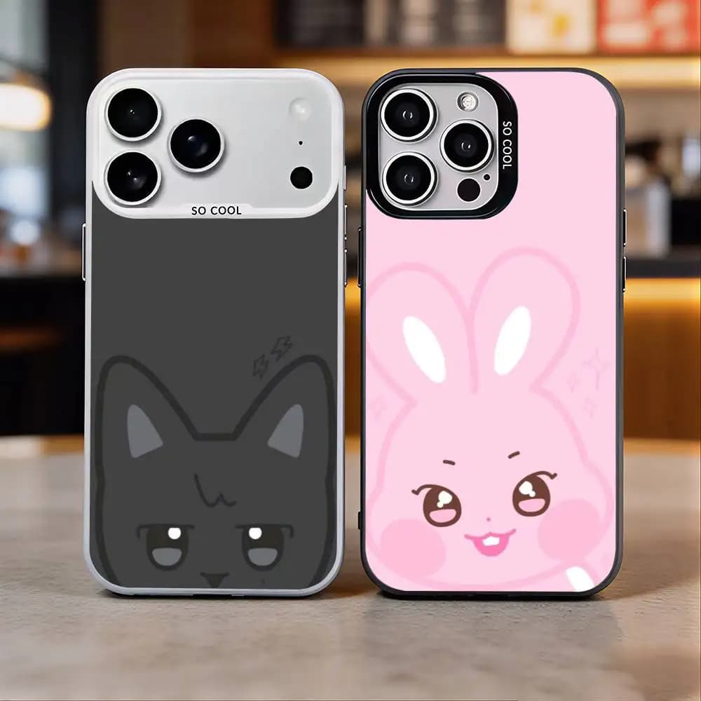 Cute A-ANITEEZS Colorful Silver Back Phone Case For IPhone 17 16 15 14 13 12 11 Plus Pro Max Plus