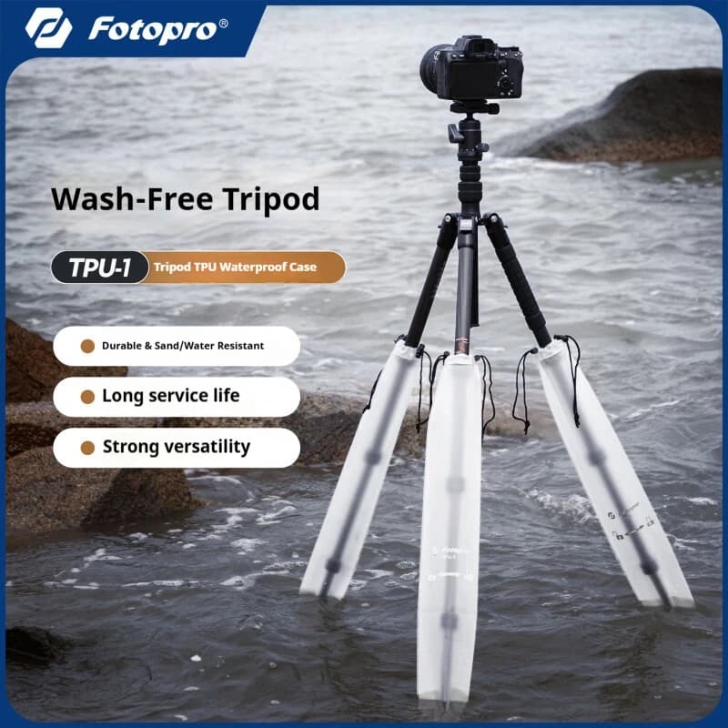 Copertura impermeabile per treppiede Fotopro TPU Grado 1 con tre coperture indipendenti per le gambe – Ideale per la fotografia in spiaggia e in riva alle cascate