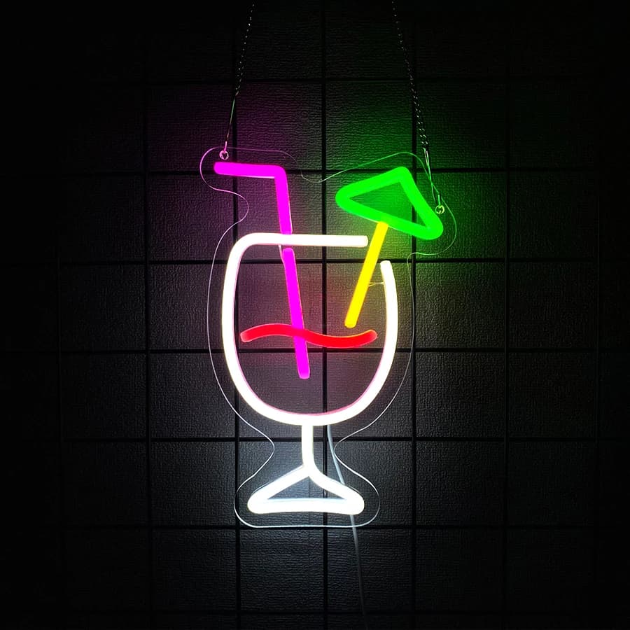 Insegna al neon a LED per cocktail, utilizzabile per decorazioni murali, bar, club, vetrine, ristoranti, mancave, lampade da parete artistiche per feste.