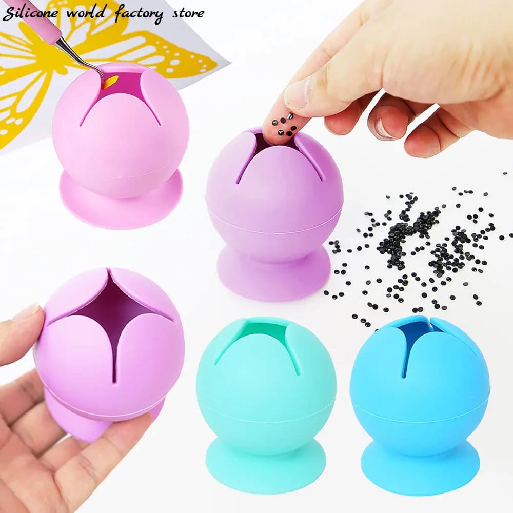 Contenitore per Rifiuti in Silicone con Ventosa, Scatola Portaoggetti Artigianale per Accessori e Utensili da Scrivania