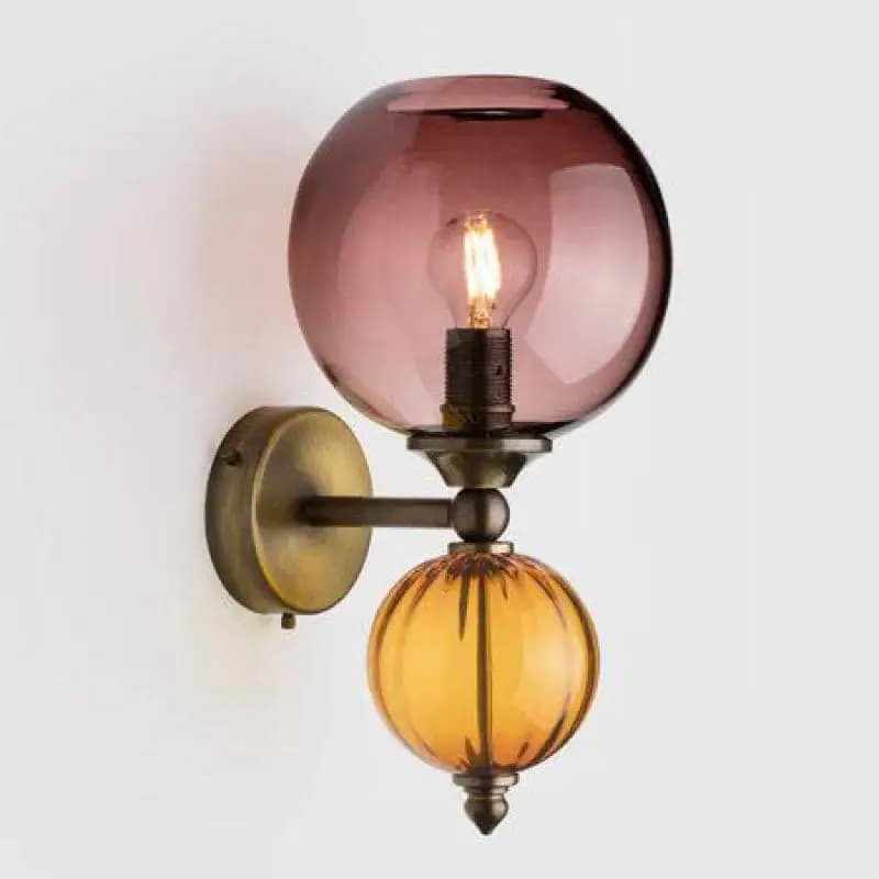 Lampada da parete Tiffany italiana in vetro colorato per sala da pranzo, applique LED blu, arancione, verde, in ottone, per bagno, luce frontale a LED per specchio