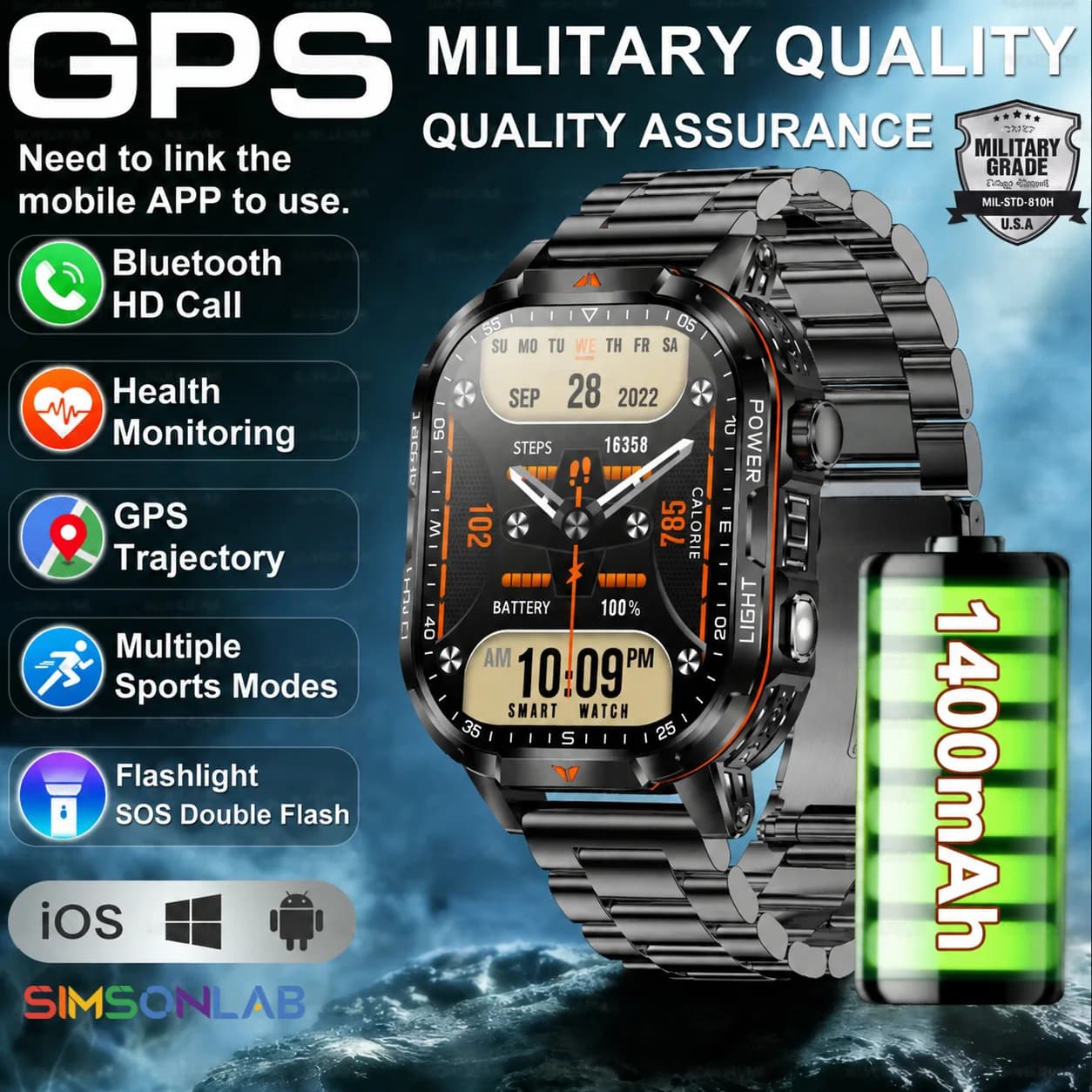 Nuovo Smartwatch con Chiamate Bluetooth, 120 Giorni di Standby, 100+ Modalità Sportive, Monitoraggio Frequenza Cardiaca e Ossigeno nel Sangue, per Uomini e Donne