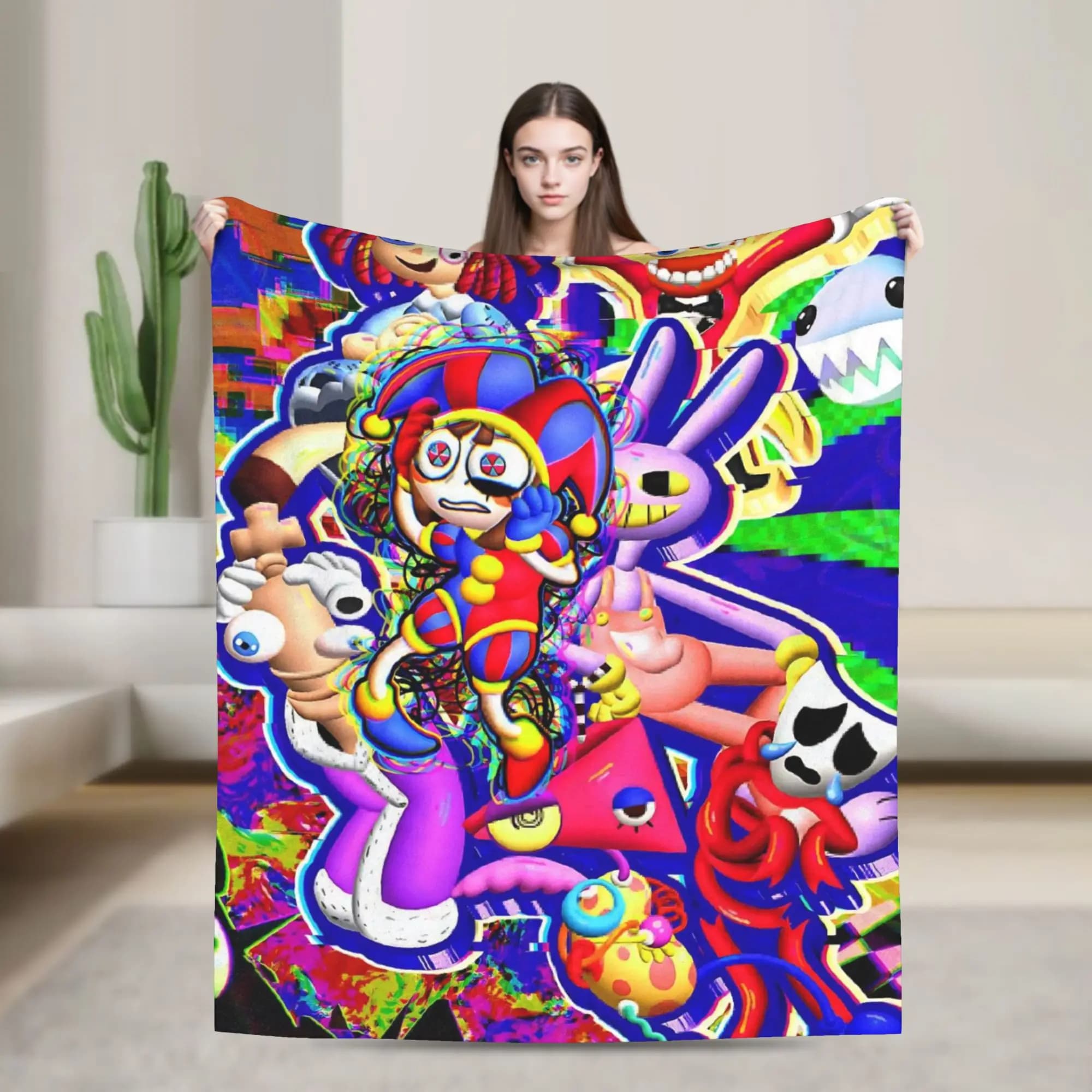 L'incredibile coperta da circo digitale Coperta da tiro calda multifunzione stampata in peluche in pile di corallo per la biancheria da letto della camera da letto di casa