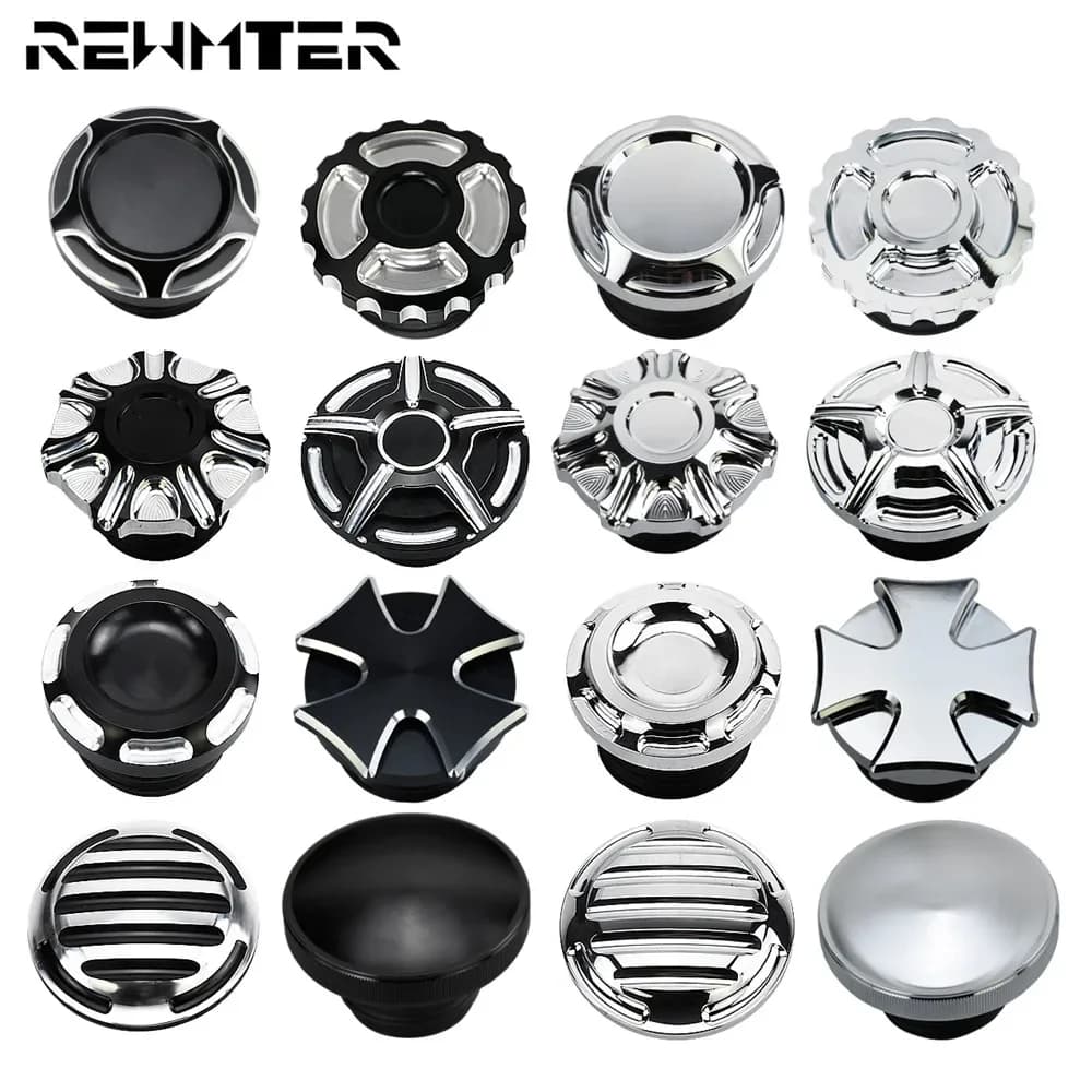 Motorcycle CNC Aluminum Fuel Gas Tank Vented Decorative Oil Cap For Harley Touring Road King Softail Dyna Sportster XL 1200 883