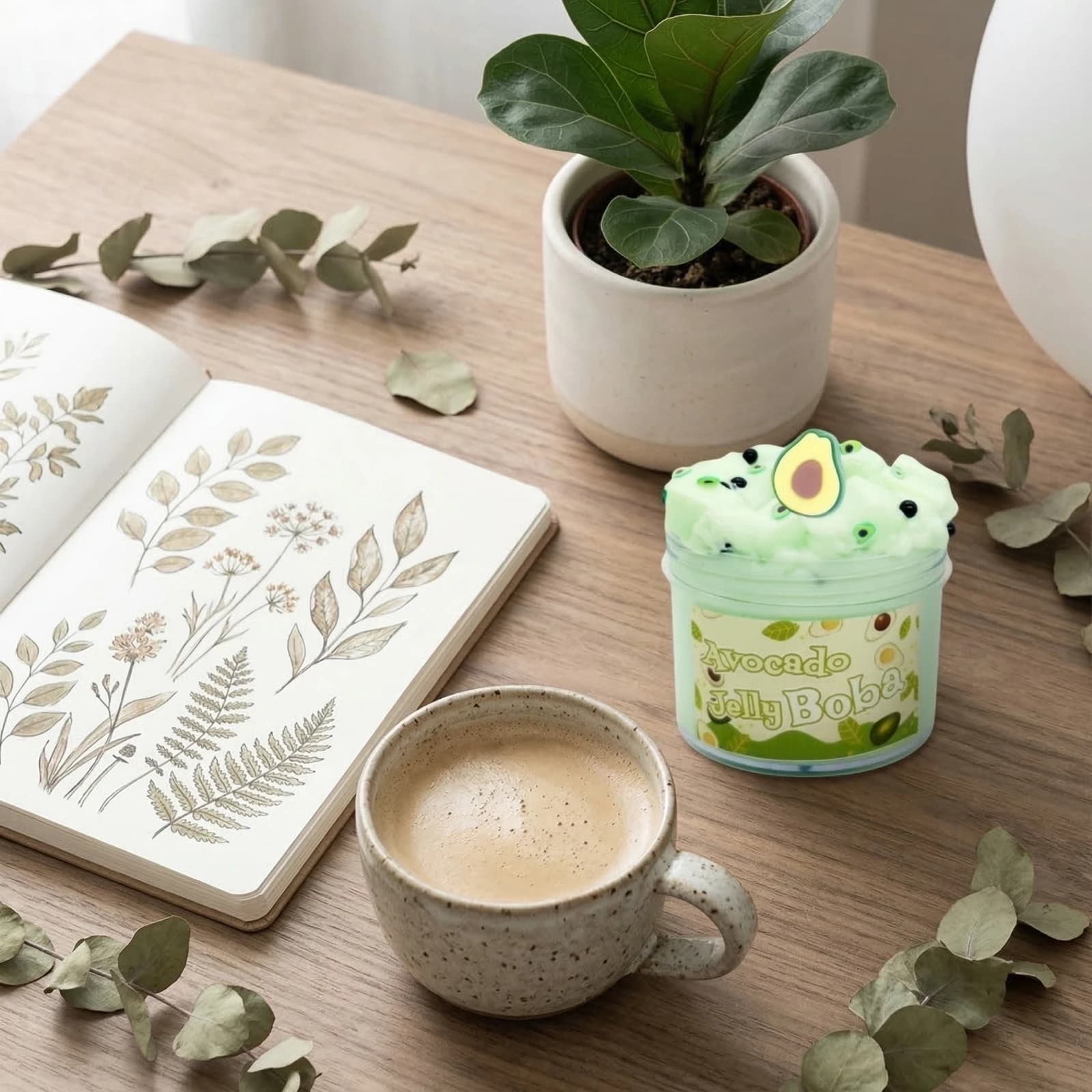 Kit Slime Cristallino Grande e Croccante - Set di Slime Preconfezionati a Tema Foglia, Anguria, Uva, Cubetti di Gelatina Non Appiccicosi per Giocattoli da Festa