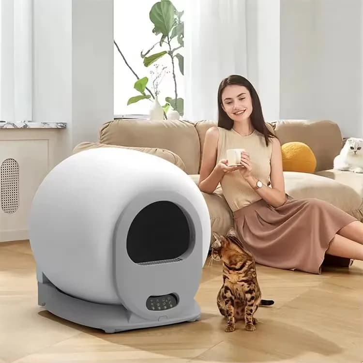 Lettiera Automatica per Gatti 2025 con Controllo Smart Tramite App, Facile da Pulire, Sensori di Sicurezza, Realizzata in Plastica Resistente