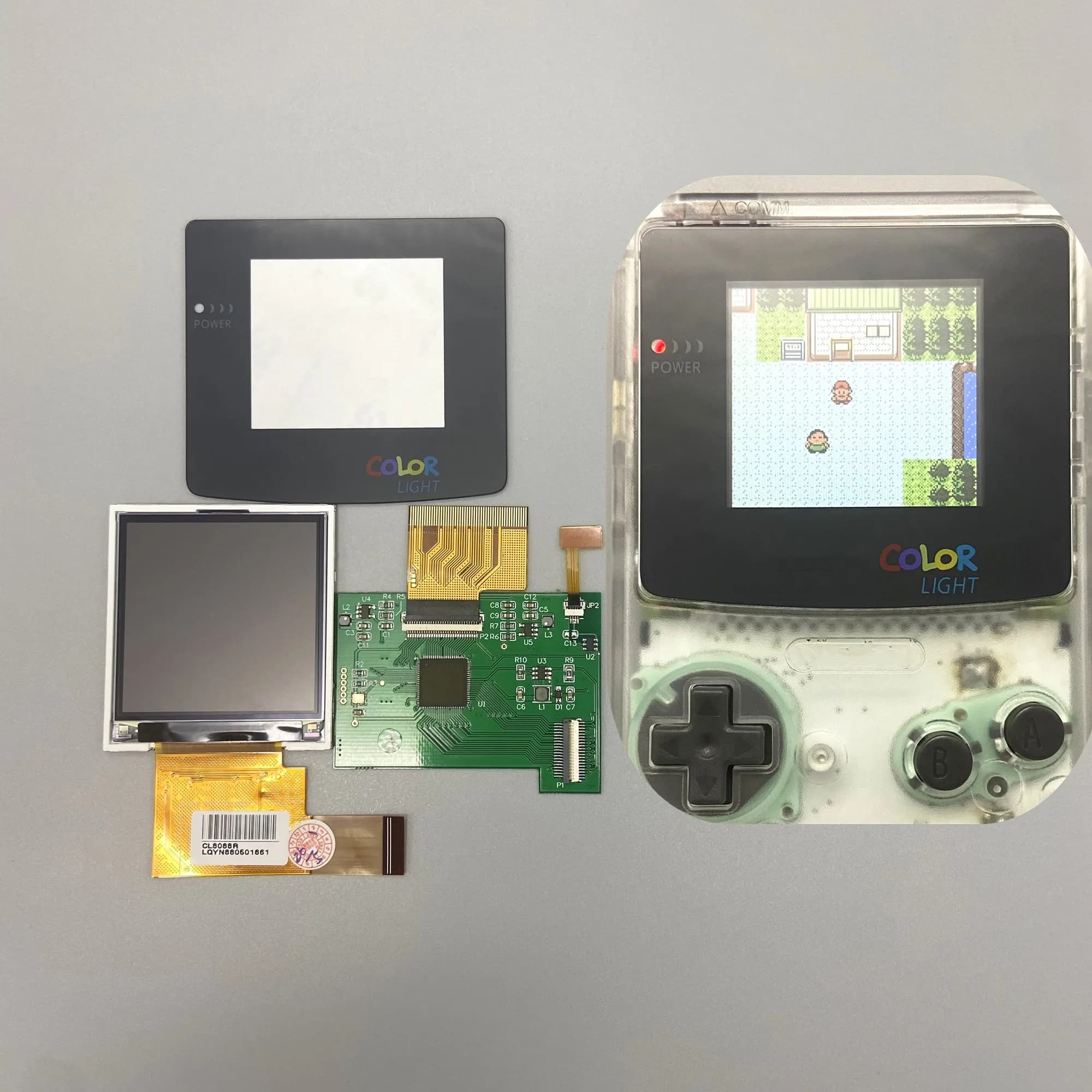 Schermo LCD GBC LCD ad alta luminosità da 2,2 pollici per Gameboy Color GBC, Plug And Play senza saldatura e taglio di conchiglie.
