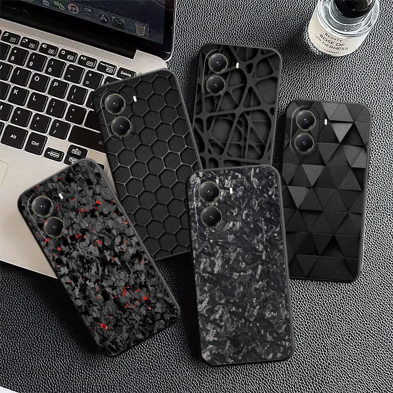 Carbon Fiber Cool Pattern Soft Phone Case for Xiaomi Poco X5 X6 X7 X8 Pro Max X3 F7 F8 Ultra M8 M7 M6 M5 Redmi 15 15C 14C 13C 12