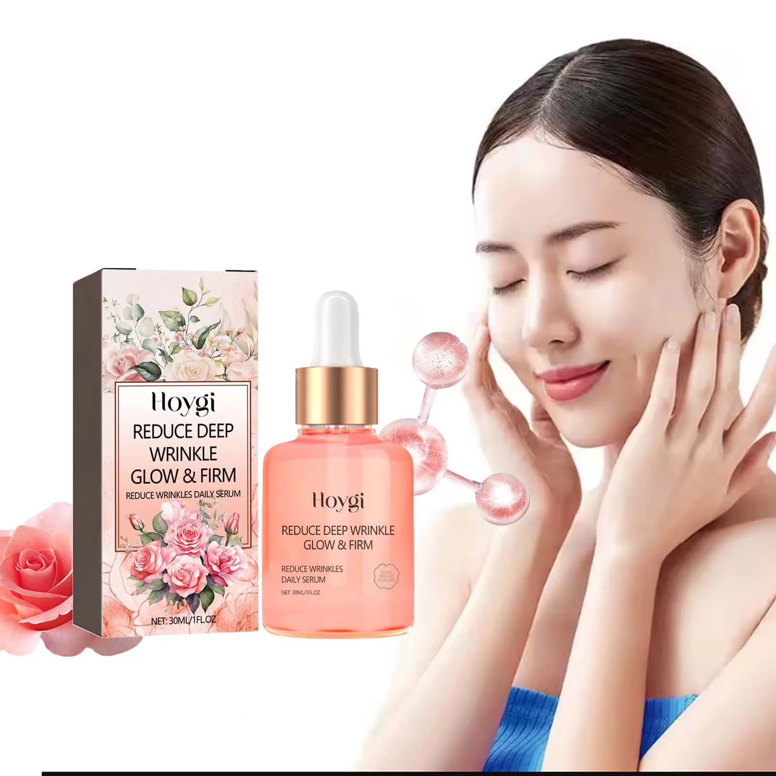 Siero di rosa Idratazione Ridurre il controllo dell'olio dei pori Anti invecchiamento Schiarente Ringiovanimento Migliora la secchezza Essenza rassodante alla vitamina C