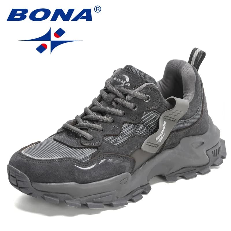 BONA 2023 nuovi designer suola resistente all'usura Sneakers da allenamento atletico uomo scarpe da Jogging uomo antiscivolo Action Leather Running