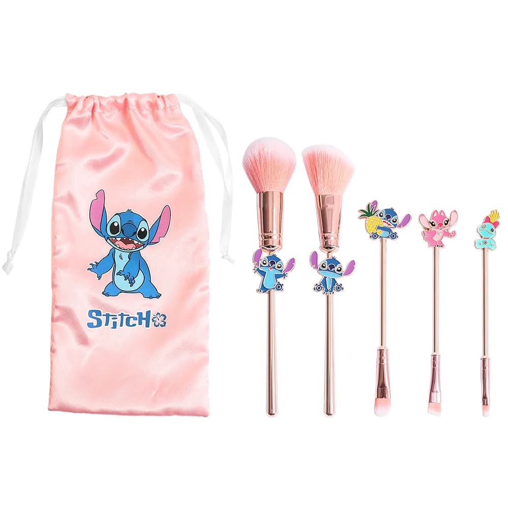 Set di Pennelli da Trucco Stitch Enamel - Pennelli Premium per Viso, Ombretto e Blush per Principianti