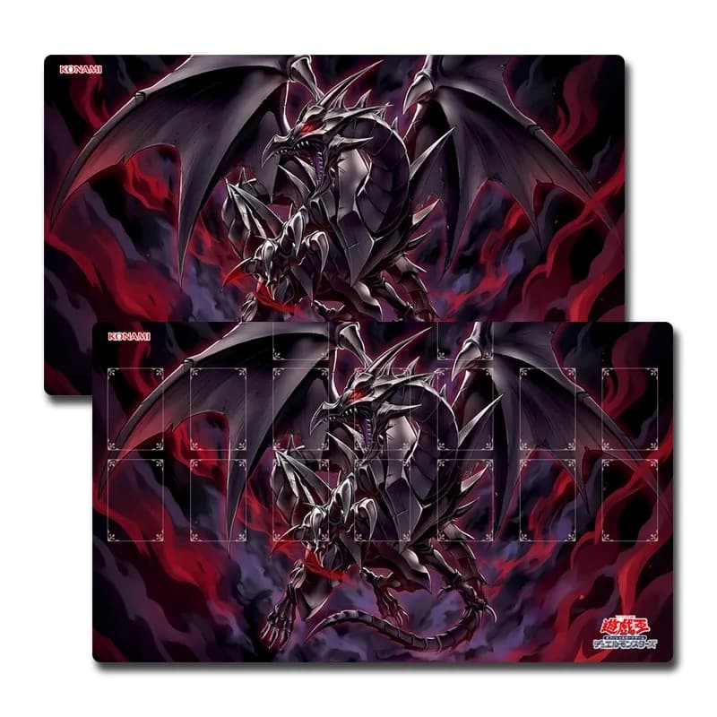 Yugioh Red-Eyes Transcend Black Dragon Play Mat Yu-Gi-Oh! TCG OCG Trading Card Games Mat Duel Plate Rubber Card Mat Mouse Pad