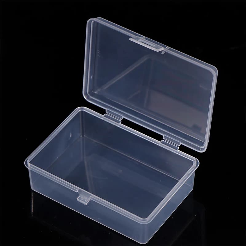 Piccole custodie per carte in plastica semitrasparente, scatole opache con chiusura a ribalta per gioielli, accessori e organizzazione, scatole per imballaggio