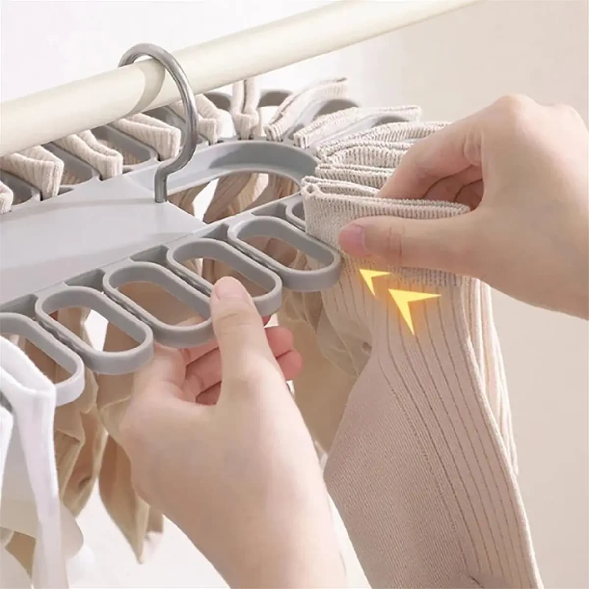 2 pezzi di stendino per calzini, salvaspazio, appendiabiti multifunzionale con 32 clip, clip per appendere biancheria intima stabile